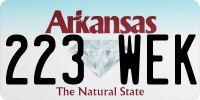 AR license plate 223WEK