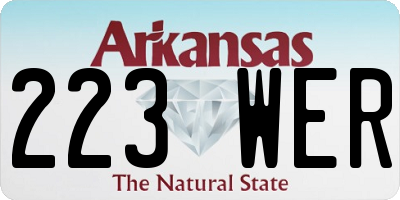 AR license plate 223WER