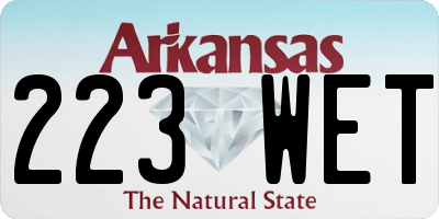 AR license plate 223WET