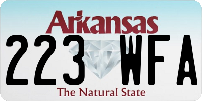 AR license plate 223WFA