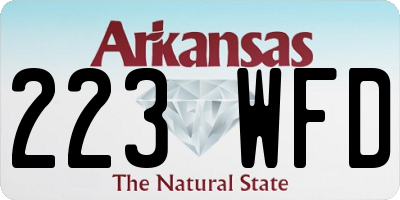 AR license plate 223WFD