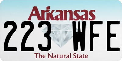 AR license plate 223WFE