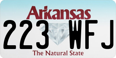 AR license plate 223WFJ