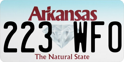 AR license plate 223WFO