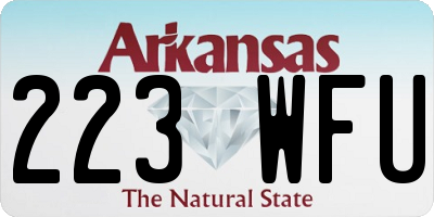 AR license plate 223WFU