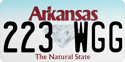 AR license plate 223WGG