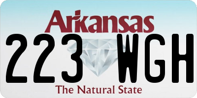 AR license plate 223WGH