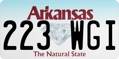 AR license plate 223WGI