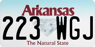 AR license plate 223WGJ