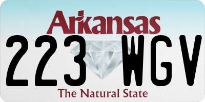 AR license plate 223WGV