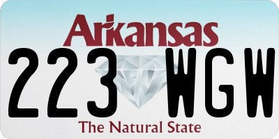 AR license plate 223WGW