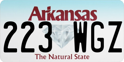 AR license plate 223WGZ