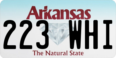AR license plate 223WHI