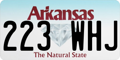 AR license plate 223WHJ
