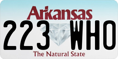 AR license plate 223WHO