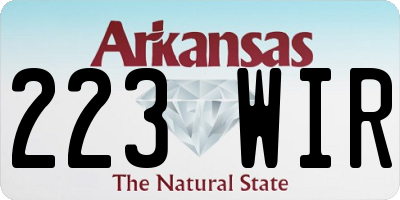 AR license plate 223WIR