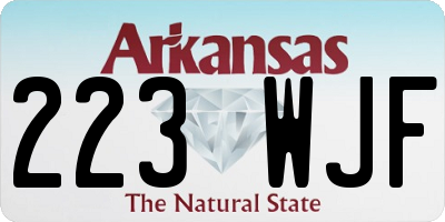 AR license plate 223WJF