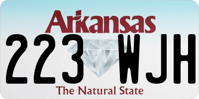 AR license plate 223WJH
