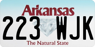 AR license plate 223WJK
