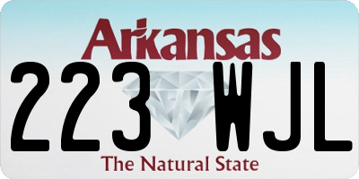 AR license plate 223WJL