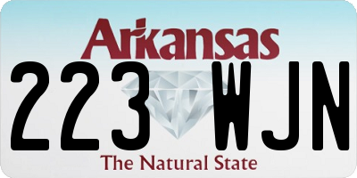 AR license plate 223WJN