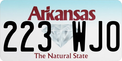 AR license plate 223WJO