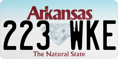 AR license plate 223WKE