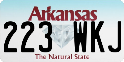AR license plate 223WKJ