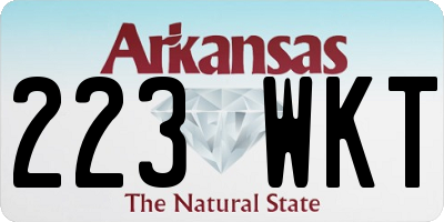 AR license plate 223WKT