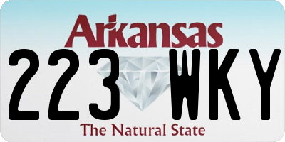AR license plate 223WKY
