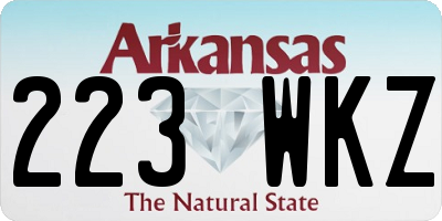 AR license plate 223WKZ