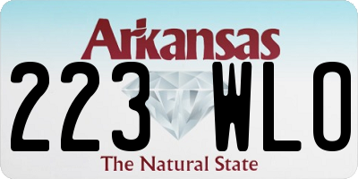 AR license plate 223WLO