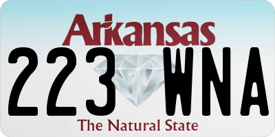 AR license plate 223WNA