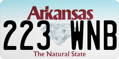 AR license plate 223WNB
