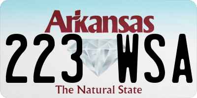 AR license plate 223WSA