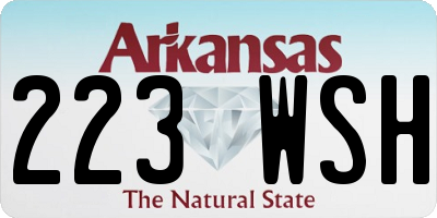 AR license plate 223WSH
