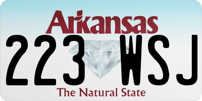 AR license plate 223WSJ