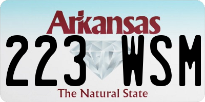 AR license plate 223WSM