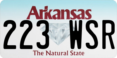 AR license plate 223WSR
