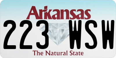 AR license plate 223WSW