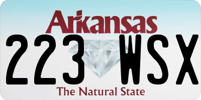 AR license plate 223WSX