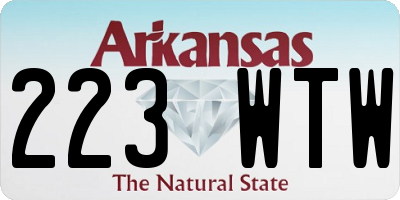 AR license plate 223WTW