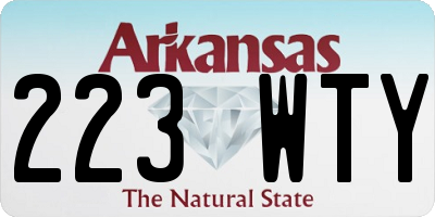 AR license plate 223WTY