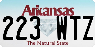 AR license plate 223WTZ