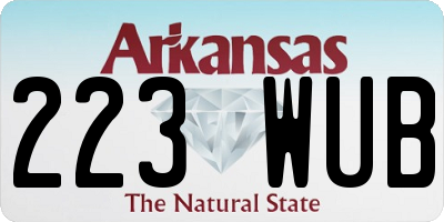 AR license plate 223WUB