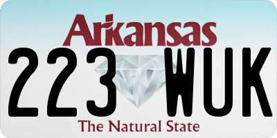 AR license plate 223WUK