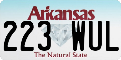 AR license plate 223WUL