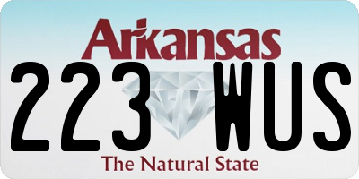 AR license plate 223WUS