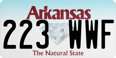 AR license plate 223WWF