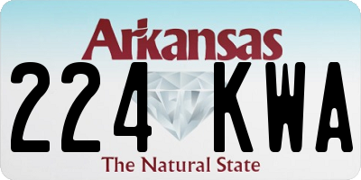 AR license plate 224KWA